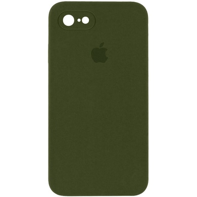 Чохол Silicone Case Square Full Camera Protective (AA) для Apple iPhone 7/8 / SE (2020) (4.7 "), Зеленый / Dark Olive