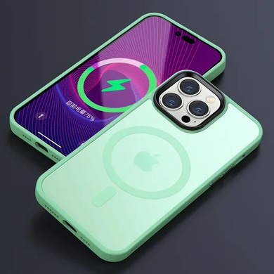 TPU+PC чехол Metal Buttons with MagSafe Colorful для Apple iPhone 12 Pro / 12 (6.1") Мятный