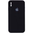 Чехол Silicone Case Square Full Camera Protective (AA) для Apple iPhone XS / X (5.8") Черный / Black