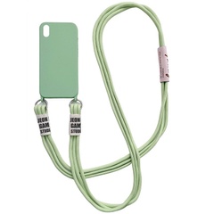 Чехол Cord case c длинным цветным ремешком для Apple iPhone XR (6.1") Зеленый / Pistachio
