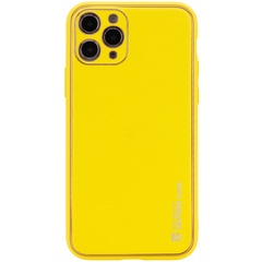 Кожаный чехол Xshield для Apple iPhone 12 Pro (6.1") Желтый / Yellow