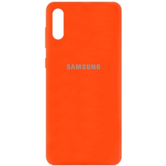 Чохол Silicone Cover Full Protective (AA) для Samsung Galaxy A02, Помаранчевий / Neon Orange