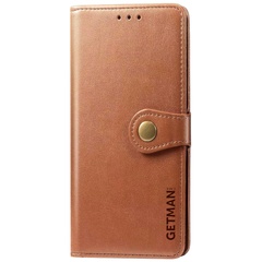 Шкіряний чохол книжка GETMAN Gallant (PU) для Xiaomi Redmi Note 10 5G, Коричневый