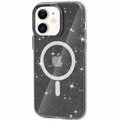 Чехол TPU Galaxy Sparkle (MagFit) для Apple iPhone 11 (6.1") Black+Glitter
