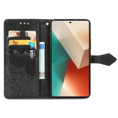 Кожаный чехол (книжка) Art Case с визитницей для Xiaomi Redmi Note 13 Pro 4G / Poco M6 Pro 4G Черный