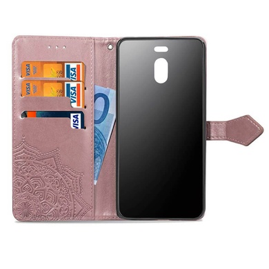 Кожаный чехол (книжка) Art Case с визитницей для Meizu M6 Note Розовый