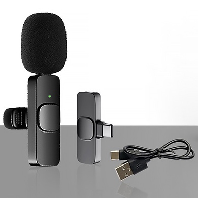 Мікрофон петличний для телефону K9 Bluetooth 2in1 USB-C, Black