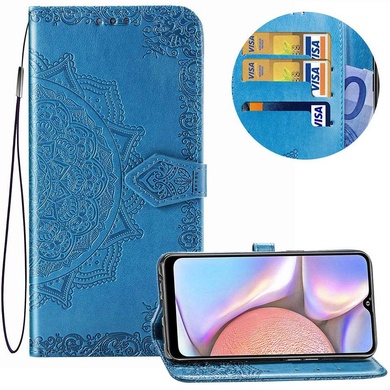Шкіряний чохол (книжка) Art Case з візитницею для Samsung Galaxy A10s, Синий