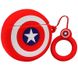 Силиконовый футляр Marvel & DC series для наушников AirPods 1/2 + кольцо Капитан Америка / Красный