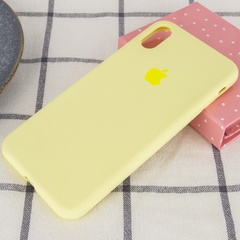 Чохол Silicone Case Full Protective (AA) для Apple iPhone X (5.8 ") / XS (5.8"), Желтый / Mellow Yellow
