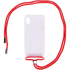 Чехол TPU Crossbody Transparent для Apple iPhone XS Max (6.5") Красный