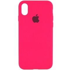 Чехол Silicone Case Full Protective (AA) для Apple iPhone XS Max (6.5") Розовый / Barbie pink