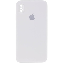 Чохол Silicone Case Square Full Camera Protective (AA) для Apple iPhone XS / X (5.8"), Білий / White