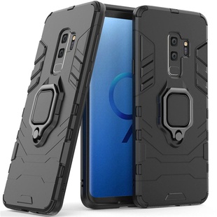 Ударопрочный чехол Transformer Ring for Magnet для Samsung Galaxy S9+ Черный / Soul Black