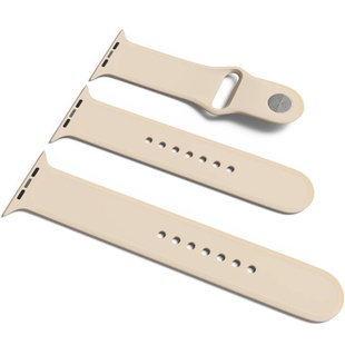 Силиконовый ремешок для Apple Watch Sport Band 38 / 40 / 41 (S/M & M/L) 3pcs Бежевый / Antigue White