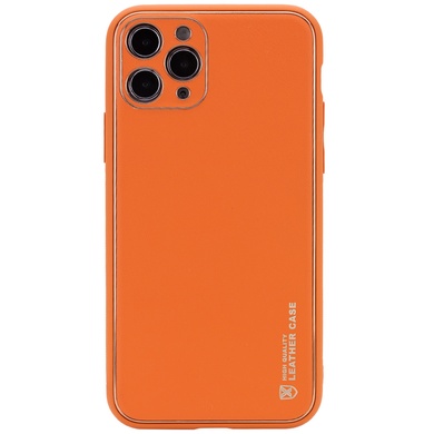 Кожаный чехол Xshield для Apple iPhone 12 Pro (6.1") Оранжевый / Apricot