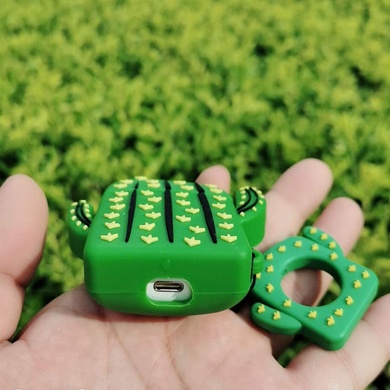 Силіконовий футляр Smile Fruits series для навушників AirPods 1/2 + кільце, Cactus