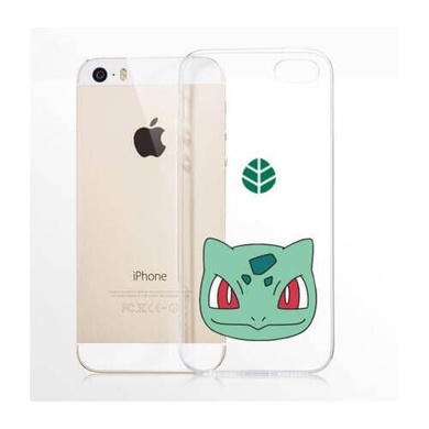 Прозрачный силиконовый чехол "Pokemon Go" для Apple iPhone 5/5S/SE, Bulbasaur / face