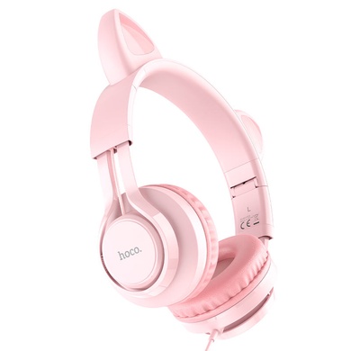 Накладні навушники Hoco W36 Cat ear, pink