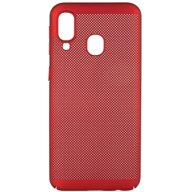 Ультратонкий дихаючий чохол Grid case для Samsung Galaxy A40 (A405F), Червоний
