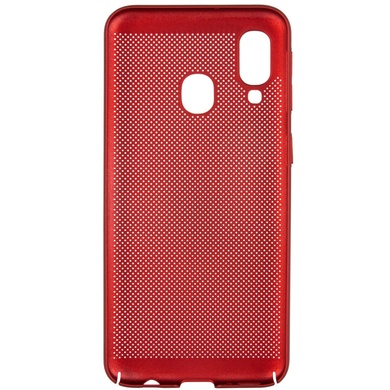 Ультратонкий дихаючий чохол Grid case для Samsung Galaxy A40 (A405F), Червоний