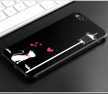 Противоударный TPU чехол Sweet Art для Xiaomi Mi 6, Влюбленная кошка