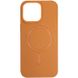 Кожаный чехол Bonbon Leather Metal Style with MagSafe для Apple iPhone 15 (6.1") Коричневый / Brown