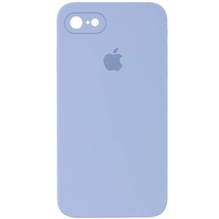 Чехол Silicone Case Square Full Camera Protective (AA) для Apple iPhone 7 / 8 / SE (2020) (4.7") Голубой / Lilac Blue