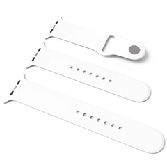 Силиконовый ремешок для Apple Watch Sport Band 38 / 40 (S/M & M/L) 3pcs Белый / White