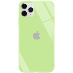 TPU+Glass чохол GLOSSY Logo series для Apple iPhone 11 Pro (5.8"), Салатовый / Light green