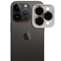 Захисне скло Metal Shine на камеру (в упак.) для Apple iPhone 14 Pro (6.1") / 14 Pro Max (6.7"), Темно-Серый / Space Black