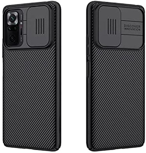 Карбонова накладка Nillkin Camshield (шторка на камеру) для Xiaomi Redmi Note 10 Pro / 10 Pro Max, Чорний / Black