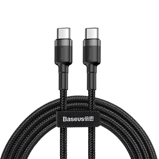 Дата кабель Baseus Cafule Type-C to Type-C Cable PD 2.0 60W (1m) (CATKLF-G) Черный / Серый