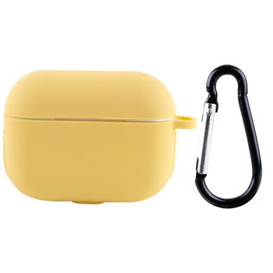 Силіконовий футляр New з карабіном для навушників Airpods Pro, Желтый / Yellow