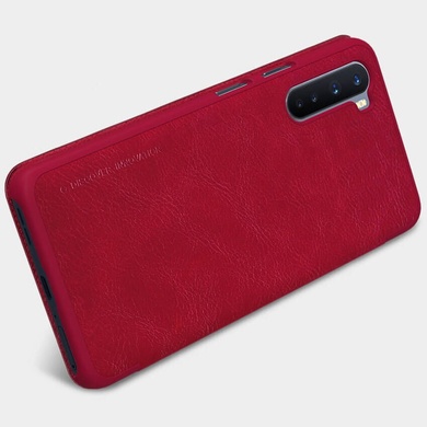 Кожаный чехол (книжка) Nillkin Qin Series для OnePlus Nord, Красный