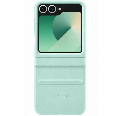 Кожаный чехол Leather Case (AAA) для Samsung Galaxy Z Flip6 Turquoise