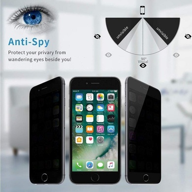 Захисне скло Privacy 5D (full glue) (тех.пак) для Apple iPhone 11 Pro / X / XS (5.8 "), Чорний