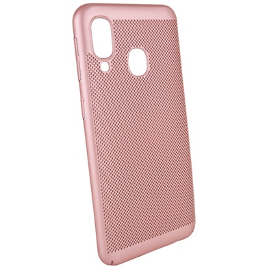 Ультратонкий дышащий чехол Grid case для Samsung Galaxy A40 (A405F), Розовый