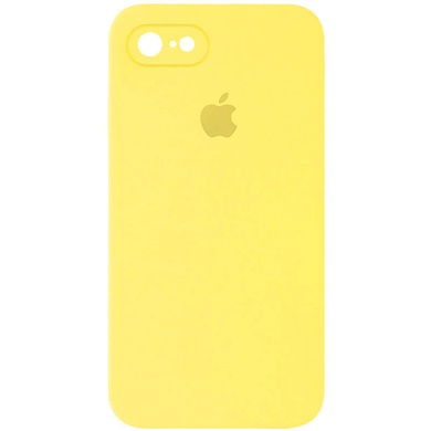 Чехол Silicone Case Square Full Camera Protective (AA) для Apple iPhone 7 / 8 / SE (2020) (4.7") Желтый / Yellow
