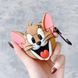 Силіконовий футляр Tom & Jerry series для навушників AirPods 1/2 + карабін, Джерри/Коричневый