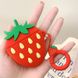 Силиконовый футляр Smile Fruits series для наушников AirPods 1/2 + кольцо strawberry