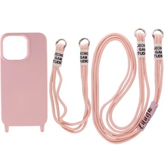 Чехол TPU two straps California для Apple iPhone 13 (6.1") Розовый / Pink Sand