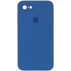 Чехол Silicone Case Square Full Camera Protective (AA) для Apple iPhone 7 / 8 / SE (2020) (4.7") Синий / Navy blue