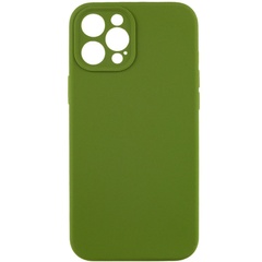 Чехол Silicone Case Full Camera Protective (AA) NO LOGO для Apple iPhone 12 Pro Max (6.7") Зеленый / Dark Olive