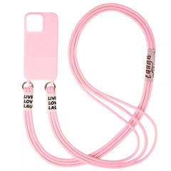 Чехол Cord case c длинным цветным ремешком для Apple iPhone 13 Pro (6.1") Розовый / Light pink