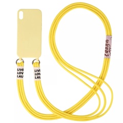 Чехол Cord case c длинным цветным ремешком для Apple iPhone X / XS (5.8") Желтый