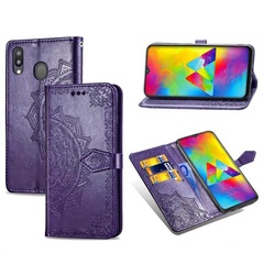 Кожаный чехол (книжка) Art Case с визитницей для Samsung Galaxy A20 / A30 Фиолетовый