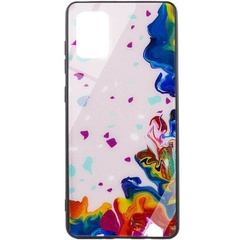 TPU+Glass чехол Diversity для Samsung Galaxy A72 4G / A72 5G Stains multicolored