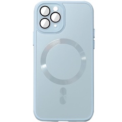 Чехол TPU+Glass Sapphire Midnight with MagSafe для Apple iPhone 12 Pro (6.1") Голубой / Blue