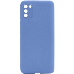 Силиконовый чехол Candy Full Camera для Samsung Galaxy A02s Голубой / Mist blue